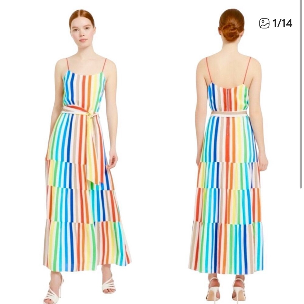 Alice + Olivia Rainbow Stripe Maxi Dress - Multicolor
